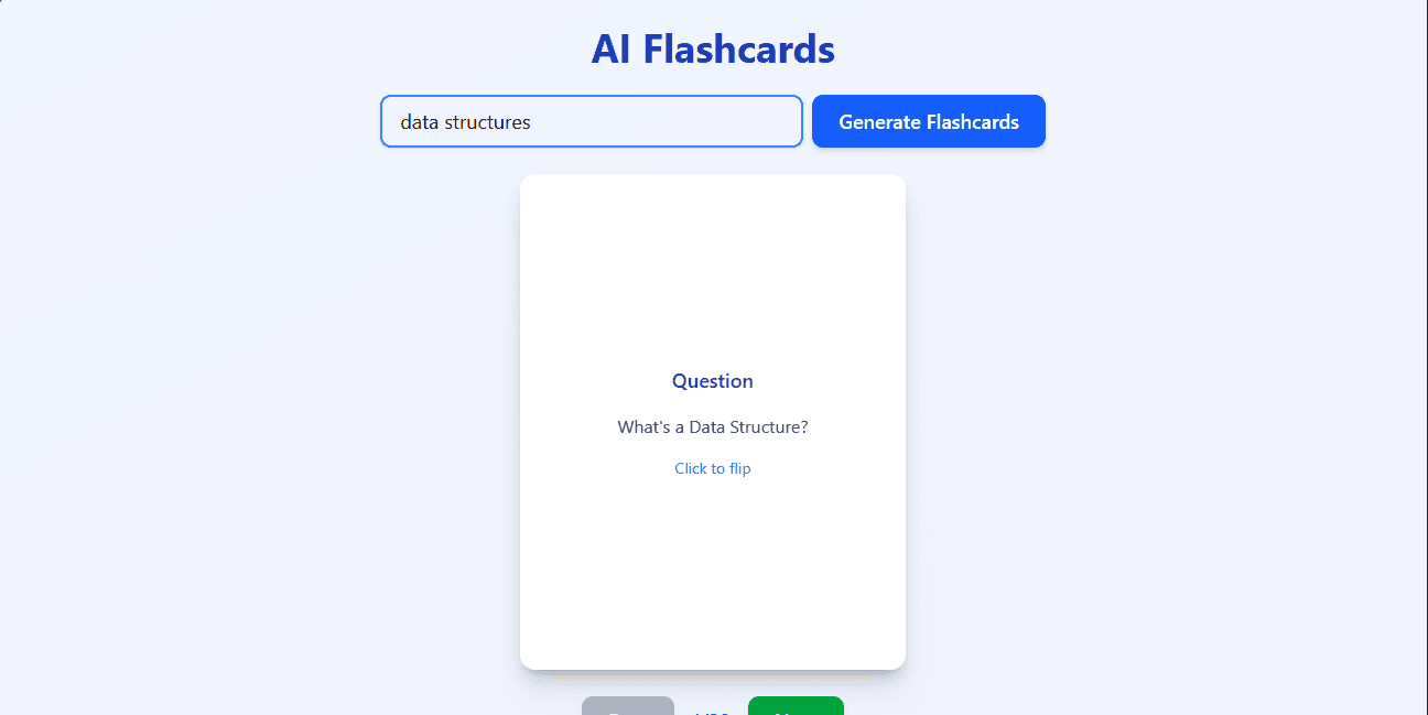 AI Flash Cards Website